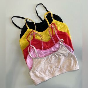 Girl’s assortment of sports bra.  Assorted colors and sizes.